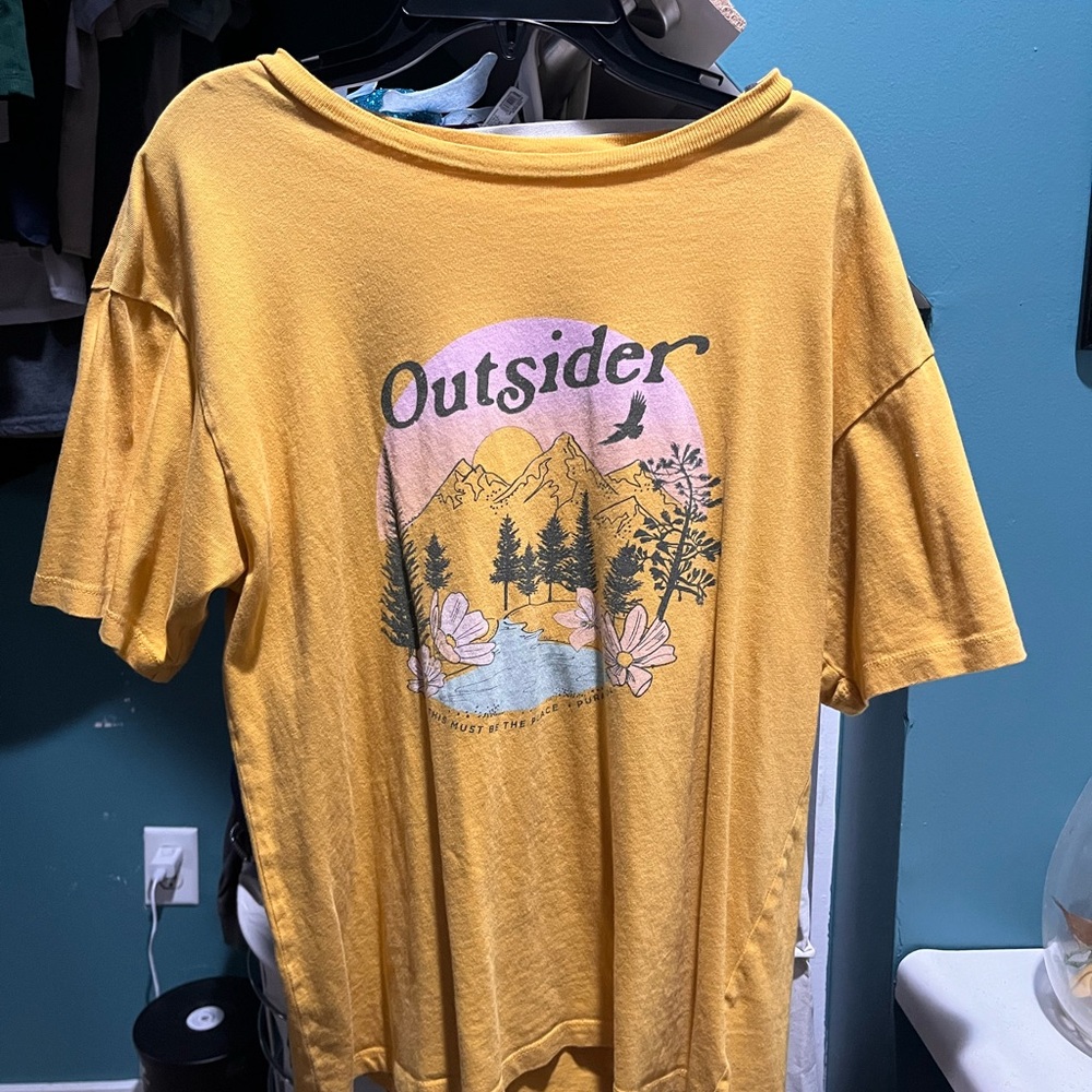 Pura Vida Golden Outsider Tee with Inspirational Print